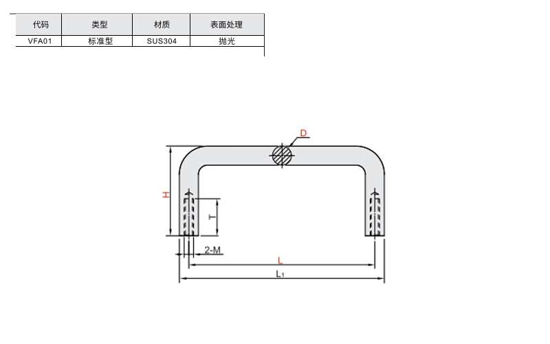 圆形拉手 标准型 材质图