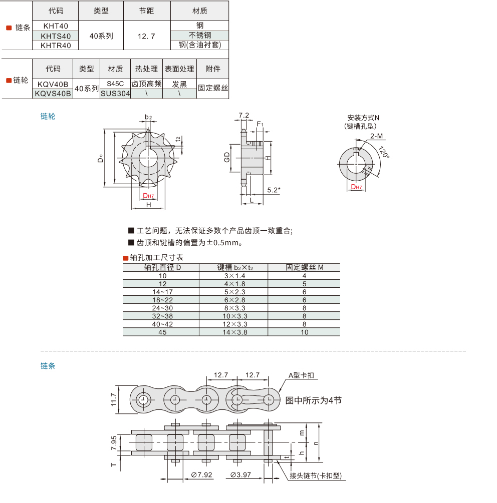 链轮/链条 40B系列(08A)材质图