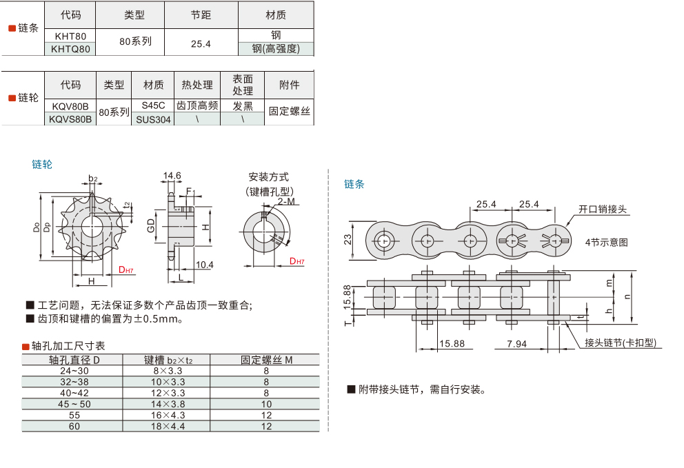 链轮/链条 80B系列（16A)材质图