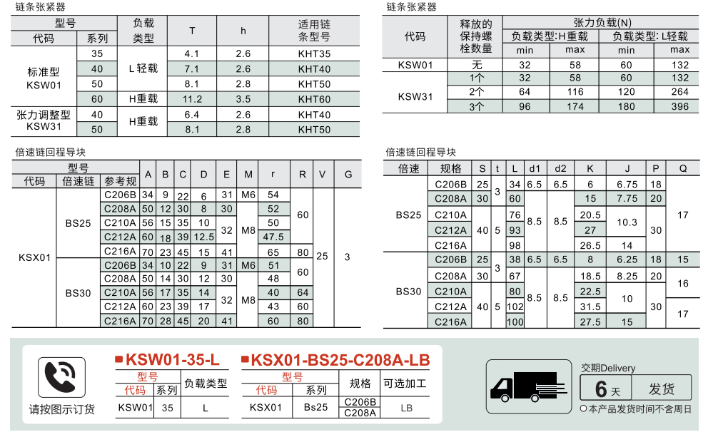 链条张紧器 倍速链回程导块参数图1