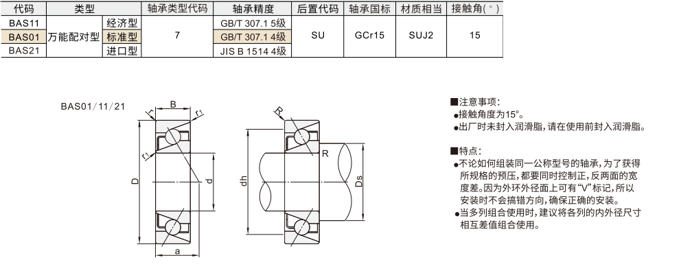 角接触球轴承 配对型 经济 标准 进口材质图