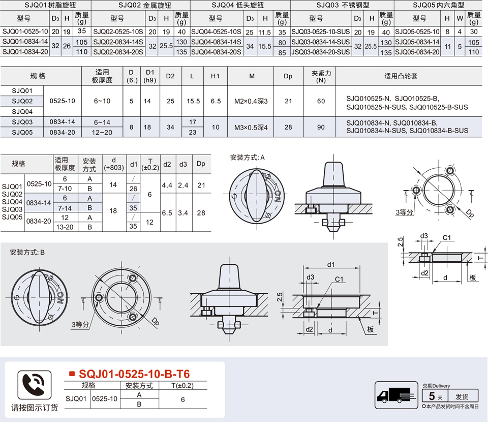 锁紧器 转拇指型锁紧器参数图1