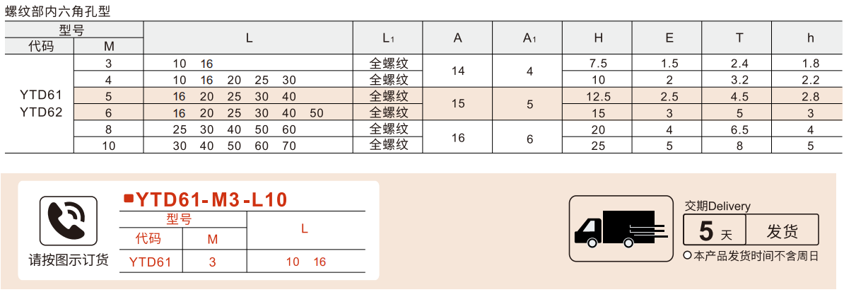 平头圆柱大挡块螺钉 调节型 螺纹部内六角孔型参数图1