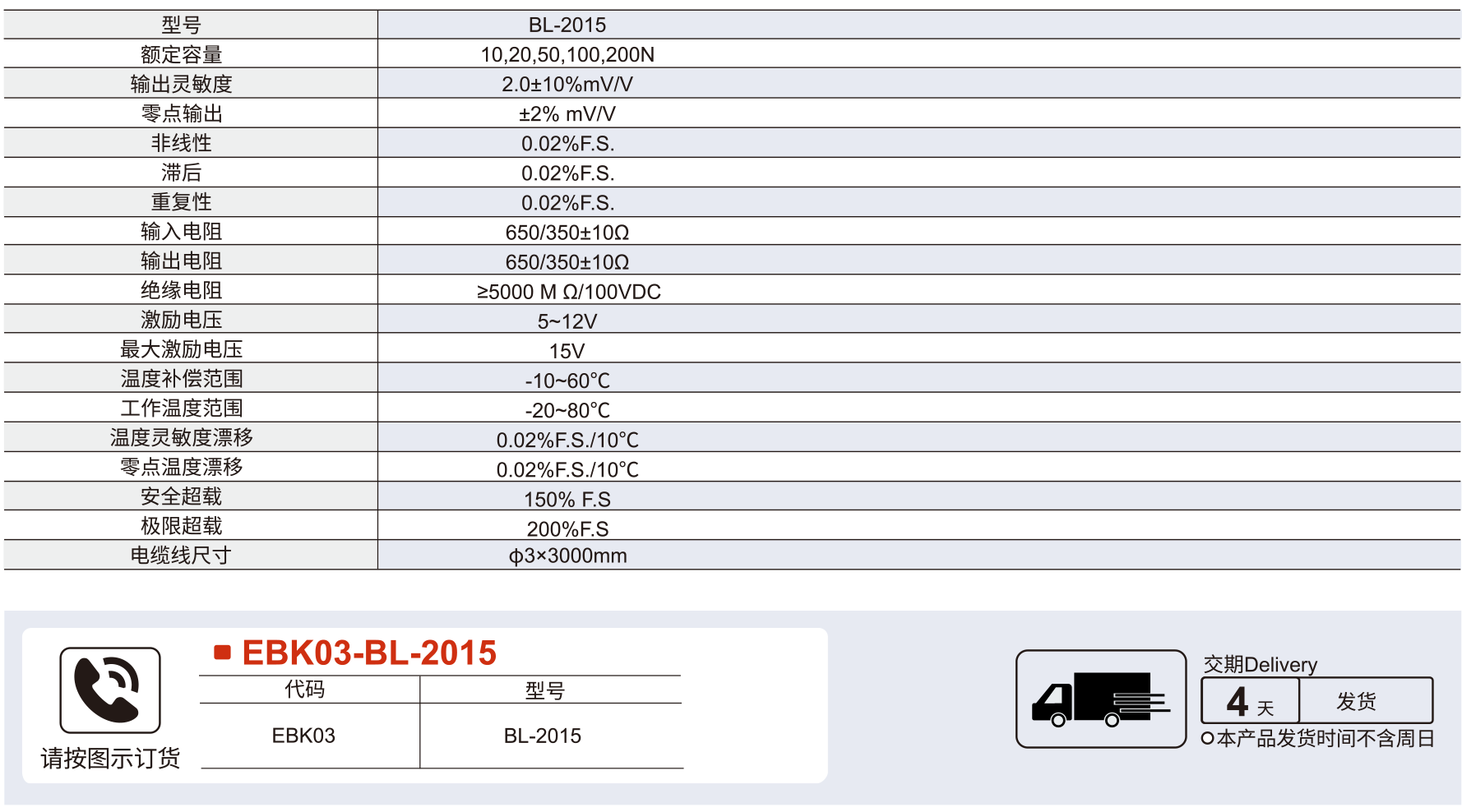 压力传感器 BL-2015系列拉压双问式参数图1