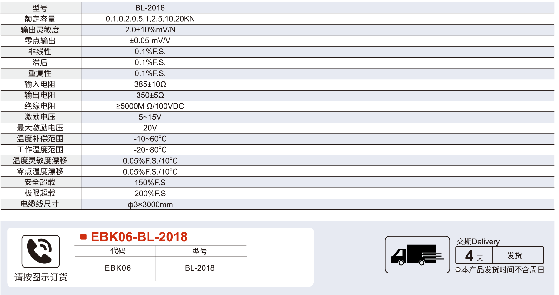 压力传感器 BL-2018系列拉压双向式参数图1
