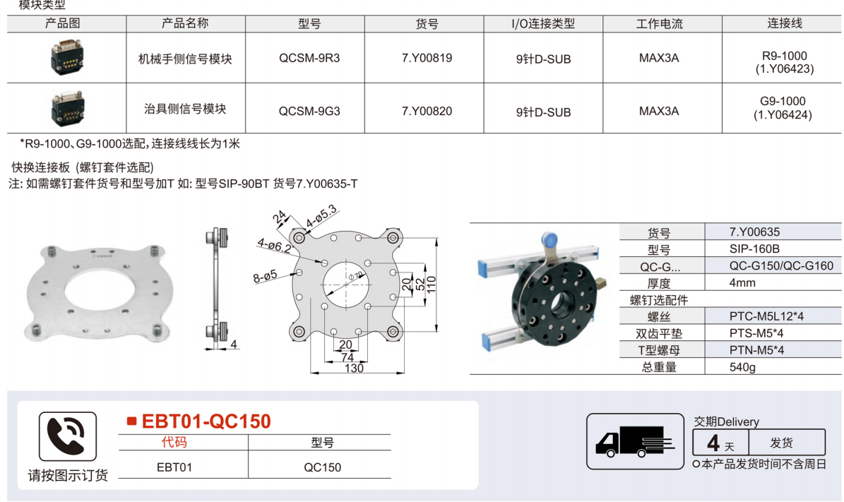 圓形手動快換 QC-150參數(shù)圖1