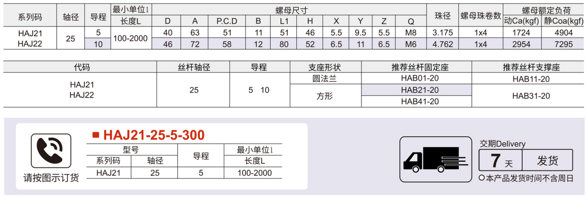 强化防尘 腰型型 直径25 导程5/10参数图1