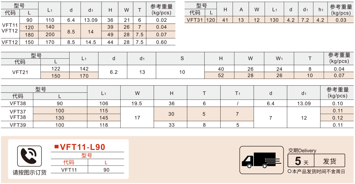 方形拉手 斜角/外部固定型参数图1