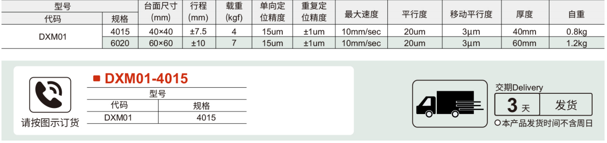 电动位移台 XY轴参数图1