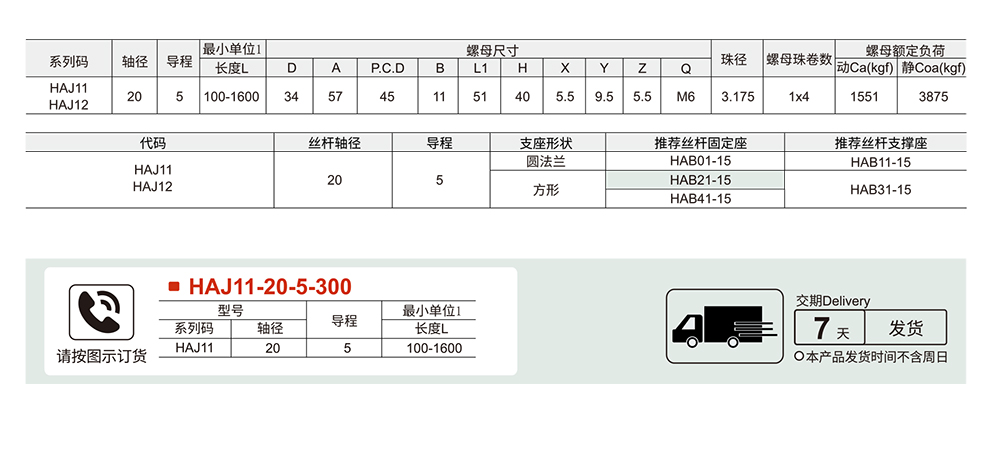 强化防尘 腰型型 直径20 导程5参数图1