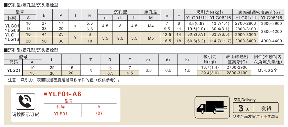 带座磁铁 半圆型参数图1