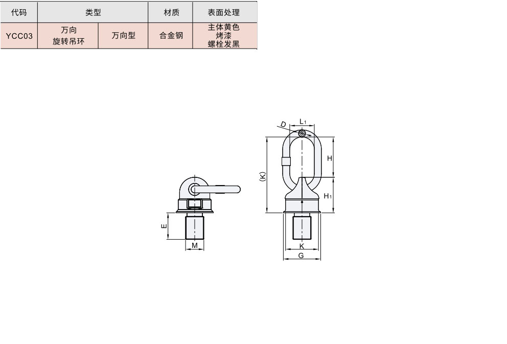 万向旋转吊环 万向型材质图