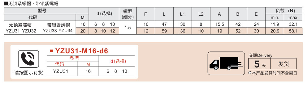 分度销 把手型 细牙参数图1