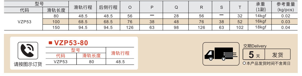 工业滑轨 轻载型 15系列 两段式 3/4伸展参数图1