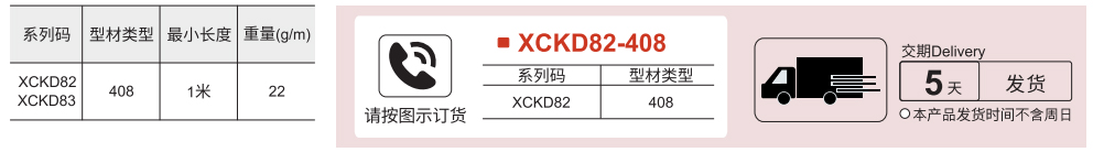 装饰配件 欧标40系列 平封槽条参数图1