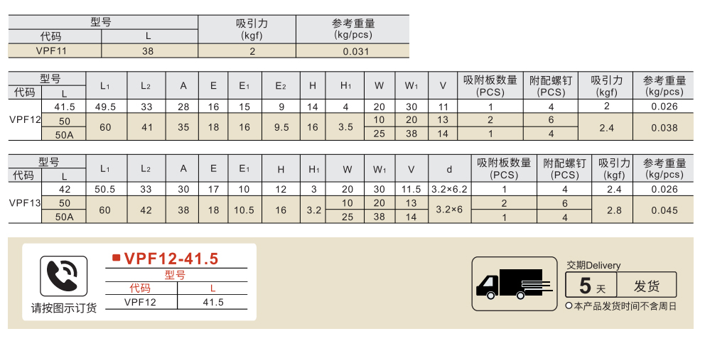 磁力扣 普通吸力 双磁芯 参数图1