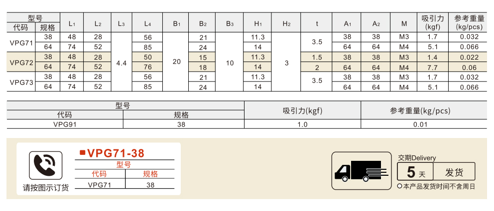 磁力扣 防尘/防静电型 普通吸力 带密封参数图1