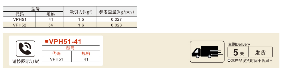 磁力扣 导线连接型 侧面普通吸力 防水型参数图1