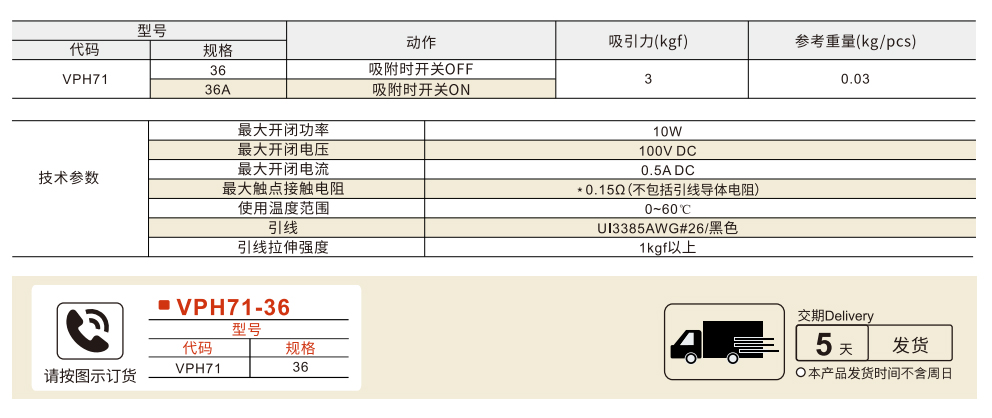 磁力扣 导线连接型 无密封参数图1