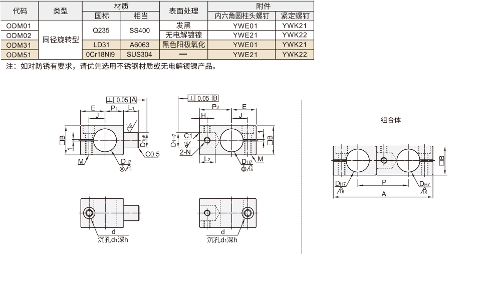 支柱固定夹 同径旋转型材质图