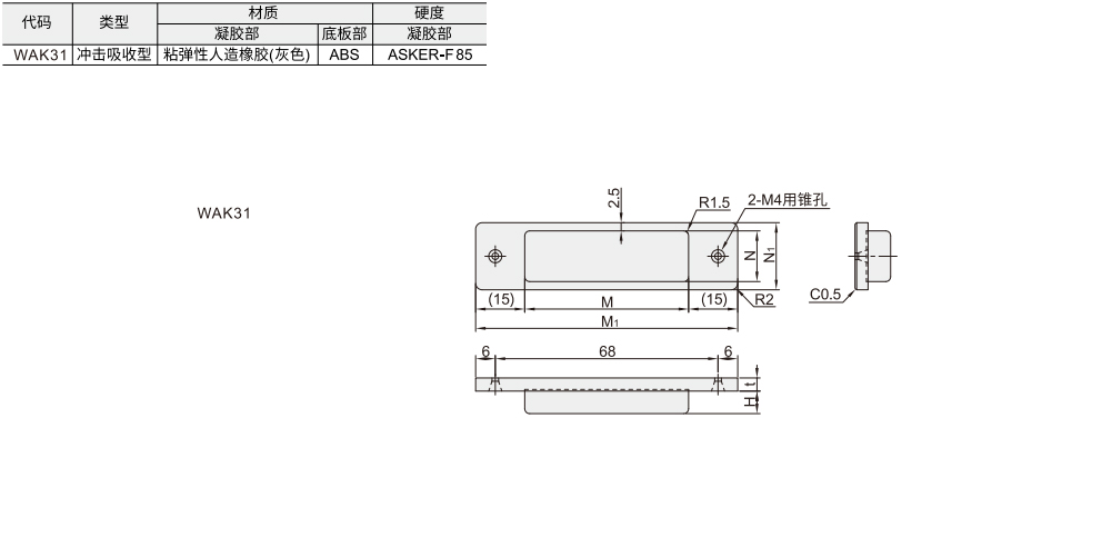 凝胶减震块 冲击吸收型材质图