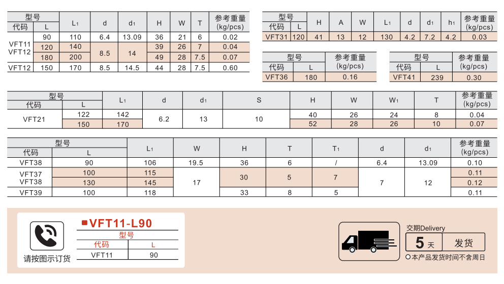 方形拉手 斜角/外部固定型参数图1