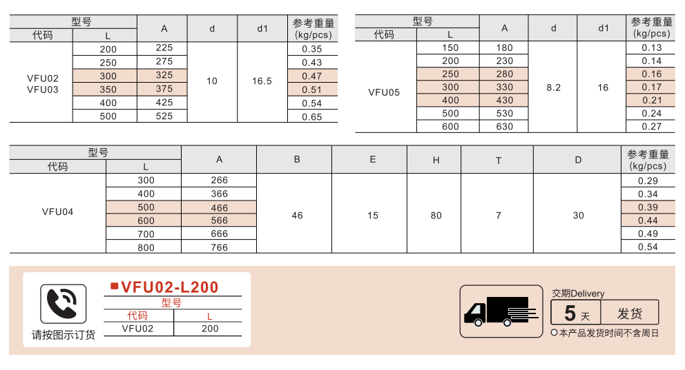 管型拉手 圆管/外部固定型参数图1