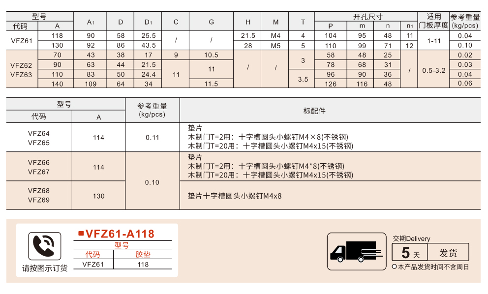 嵌入式拉手 带固定垫片型 内部固定型参数图1