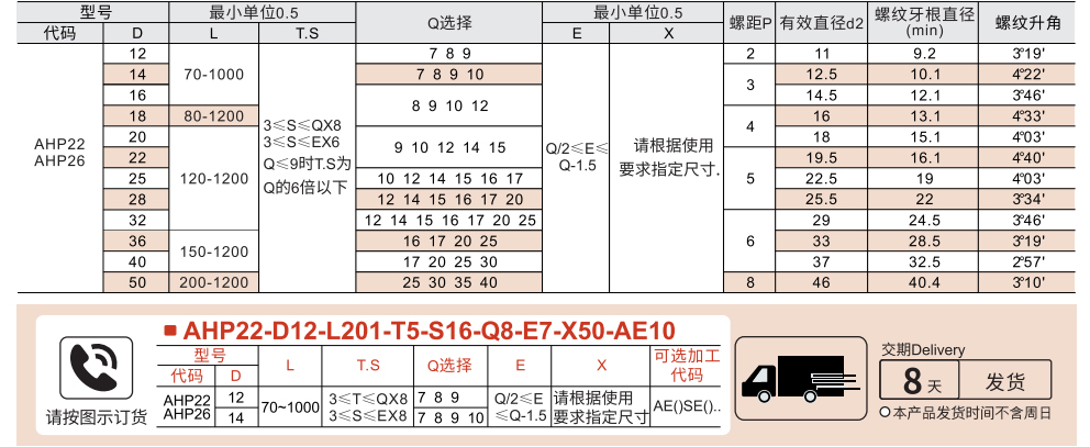 30度梯形丝杆 A型 一端二阶型参数图1