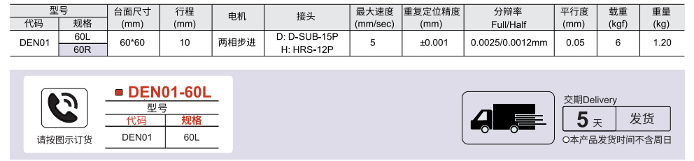 电动位移台 Z轴 交叉滚珠导轨式参数图1