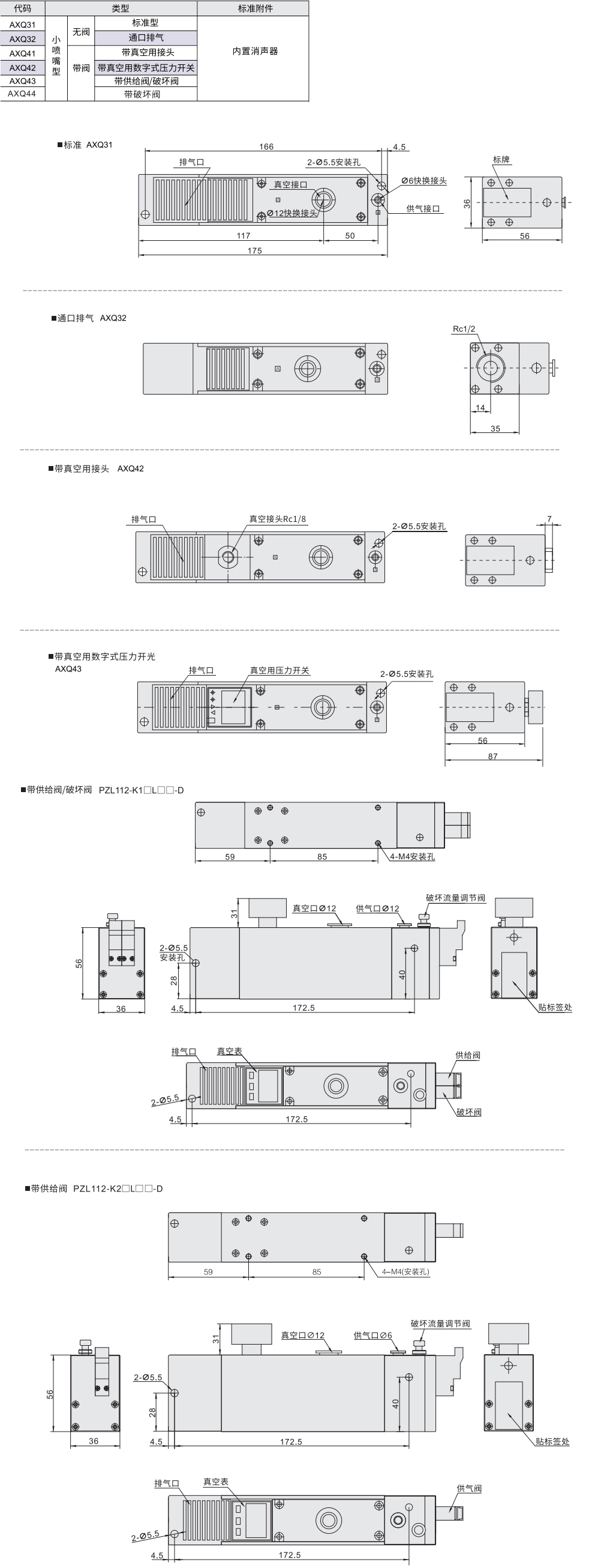 多级真空发生器 小喷嘴型材质图